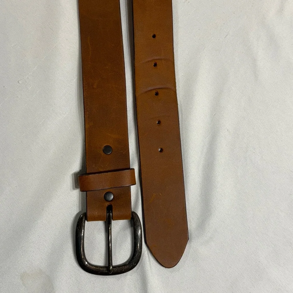 Justin Leather Belt Mens 36 Brown Top Grain Made in USA Western Workwear Rugged